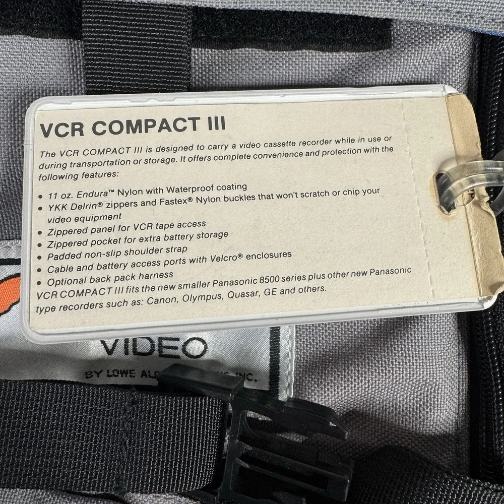 Vintage Lowe-Pro Bag VCR Compact 3 Carrier Gray W/ Strap Retro